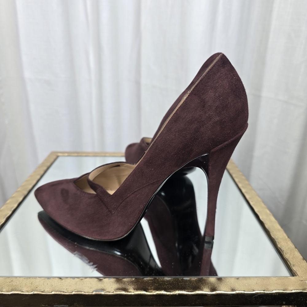 Emporio Armani Burgundy Suede Stiletto Heels - Picture 9 of 16
